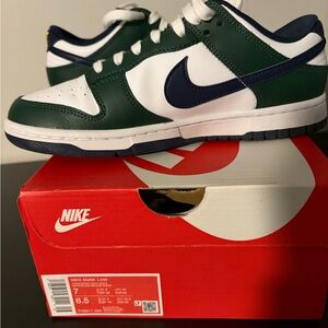 Nike Dunk Low Green and White Shoes